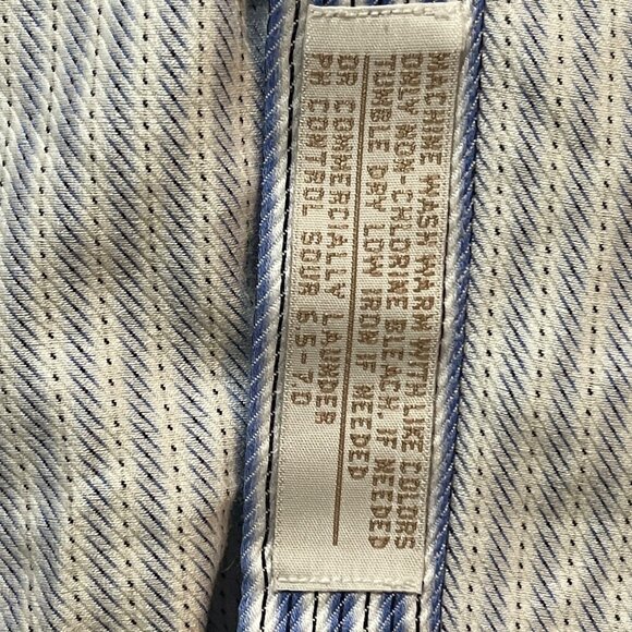 John W. Nordstrom Mens Striped Egyptian Cotton Button-Up Shirt L‎ Blue/White - Picture 5 of 16